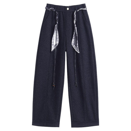 QYM H625-Y弯刀裤厚款毛呢裤宽松休闲阔腿裤直筒裤 商品图4