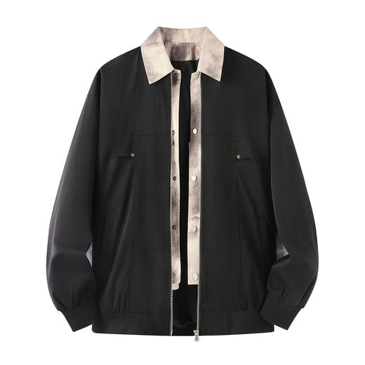 gxg.jeans男装 25秋款假两件外套潮流街头百搭男士翻领夹克校园通勤青少年外套K&C 商品图5