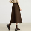 【10/15新品】熙世界高温压褶毛呢西装半身裙女2025秋冬新款高腰百褶a字长裙子 商品缩略图4