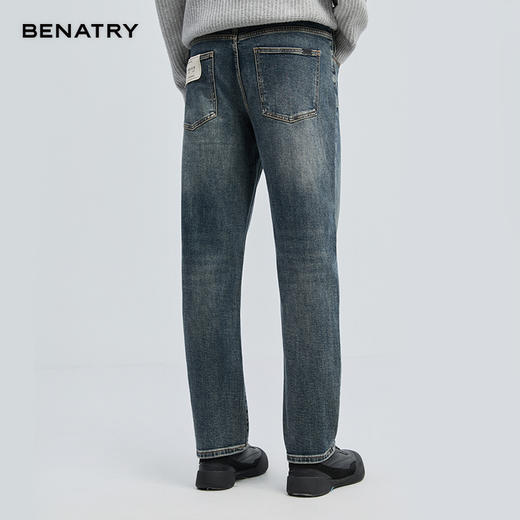 贝纳川新品复古色小直筒牛仔长裤 商品图4