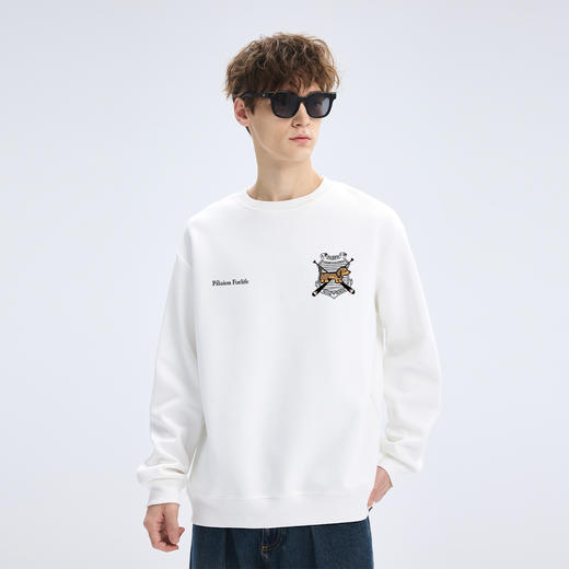 gxg.jeans男装2025秋款男士圆领卫衣舒适休闲百搭叠穿校园青少年套头卫衣K&C 商品图1