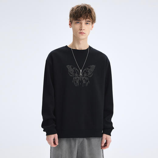 gxg.jeans男装2025秋款亲肤透气圆领卫衣经典百搭叠穿青少年男士套头卫衣K&C 商品图1