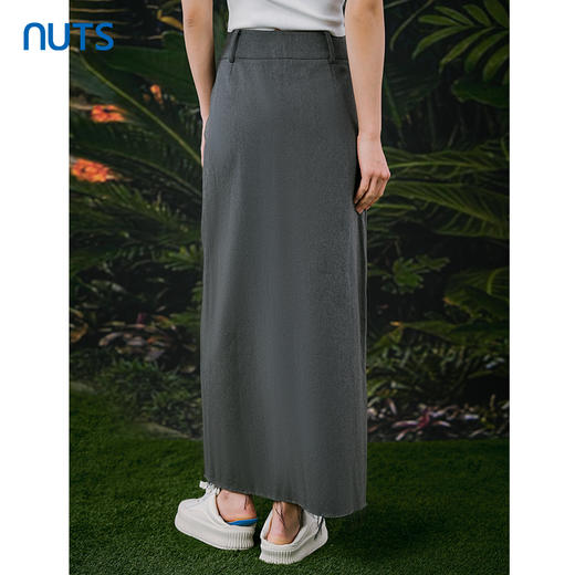 NUTS春秋季新款复古气质高腰显瘦直筒宽松长款半身裙413062338 商品图4