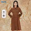 NUTS商场同款秋冬款棕色设计感拼接长袖衬衫连衣裙女341101090A 商品缩略图0