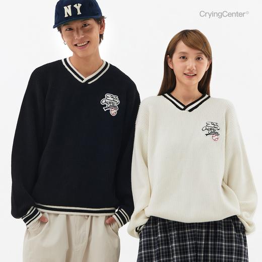 CryingCenter CCC复古棒球粗针毛衣 哭喊中心 商品图0