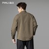 PINLI品立春季新款复古条纹捏褶衬衫潮牌休闲宽松长袖男衬衣B253113024 商品缩略图2