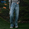 NUTS春秋季新款复古高腰直筒显瘦百搭长款牛仔裤女412113375 商品缩略图3