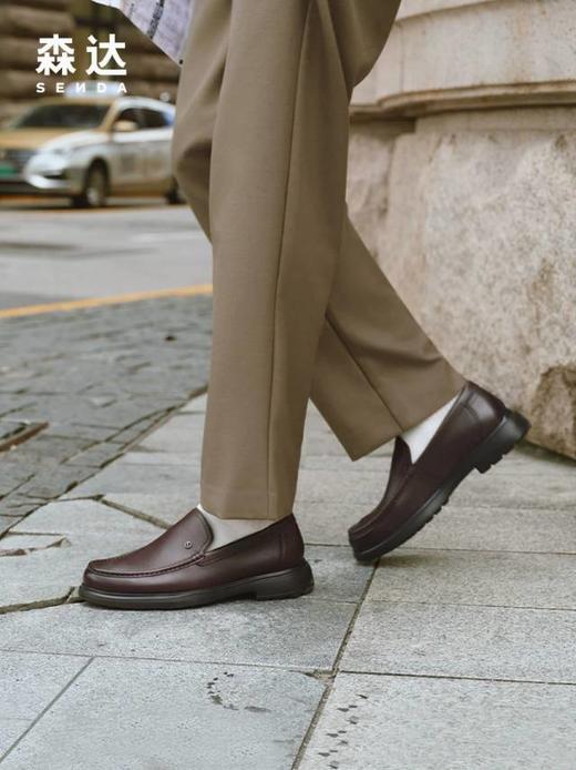 【云粉节】BF楼森达休闲皮鞋2025冬季新款一脚蹬厚底牛皮下午皮鞋K3M05吊牌价1159活动价599 商品图2