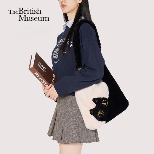 大英博物馆 盖亚·巴斯特系列 拼接猫咪 毛绒斜挎单肩包 商品图0