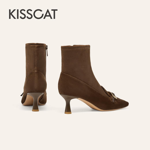 【云粉节】【云粉节】BF楼KISSCAT接吻猫[意式老钱]优雅高跟靴25冬新通勤方头细跟时装靴女KA65713-12吊牌价1599活动价899 商品图2