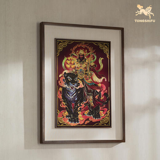 铜师傅 手工錾刻 铜雕画《赵公明》客厅玄关沙发背景墙装饰挂画 商品图3