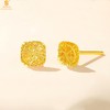 【品牌授权】【香港周六福】黄金钻石首饰 精雕镂空花丝幸福甜蜜小方糖足金内嵌足银耳钉（对） 商品缩略图2