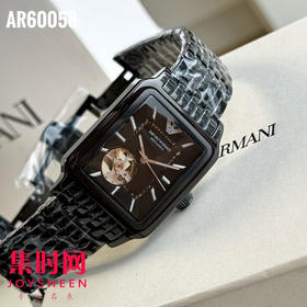 原单阿玛尼AR60058 方形镂空男士机械腕表 黑武士