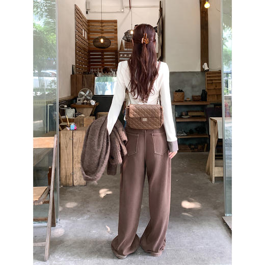 <曾小咸推荐> 韩系杏色长袖v领t恤女早秋假两件修身内搭打底衫单穿上衣 商品图4