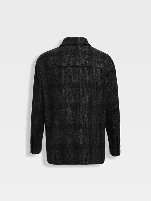 callisto星空蓝绵羊毛混纺衬衫款外套 商品图1