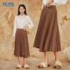 NUTS商场同款复古气质百搭高腰松紧不规则百褶半身长裙女341061105 商品缩略图4