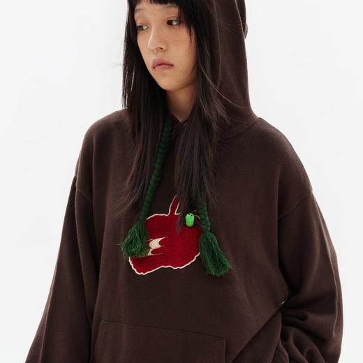 CryingCenter CCC可爱绒绒苹果虫 毛织连帽卫衣 哭喊中心 商品图0