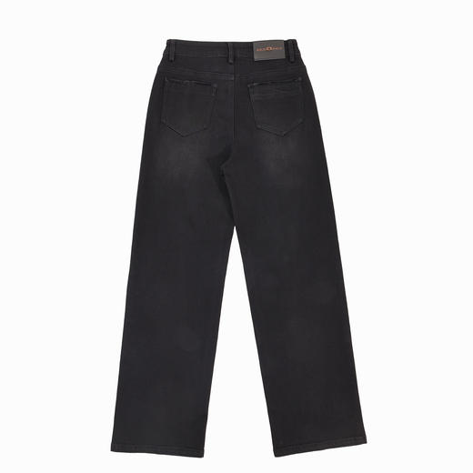 半身缘女裤 春季浮雕压胶表袋毛边直筒牛仔裤261102U10120037 商品图1