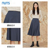 NUTS秋冬季蓝色复古气质高腰A字宽松百搭半身长裙女343061163 商品缩略图2