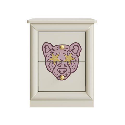 喜梦宝粉红豹床头柜松木实木多层免漆饰面次卧必备 商品图3