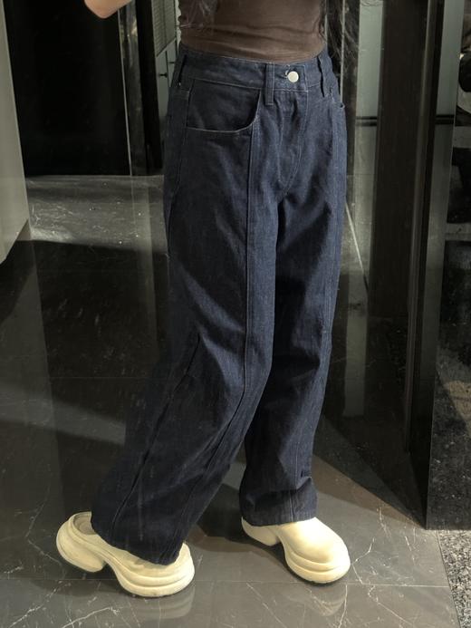 GUE&SS版型超绝的原牛洗水阔腿弯刀阔腿裤 商品图7