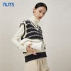 NUTS冬季新款别致条纹撞色V领针织外穿马甲背心女343053199 商品缩略图1