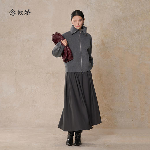 【商场同款】CNC5037 “ 飞行员大衣 ” 披肩领设计别致 纯羊毛短大衣外套 商品图8