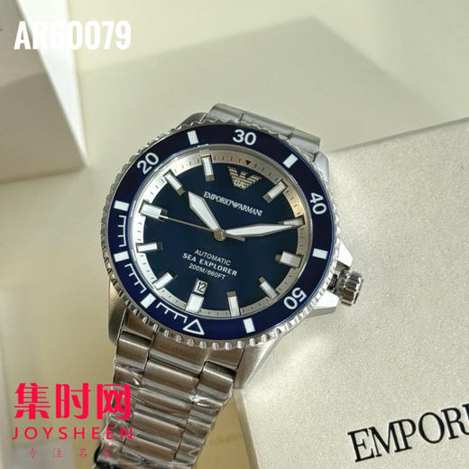 原单阿玛尼AR60079蓝水鬼 钢带男士机械腕表 商品图3