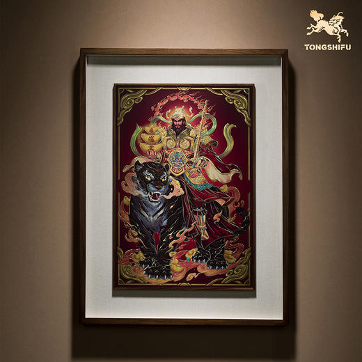 铜师傅 手工錾刻 铜雕画《赵公明》客厅玄关沙发背景墙装饰挂画 商品图1