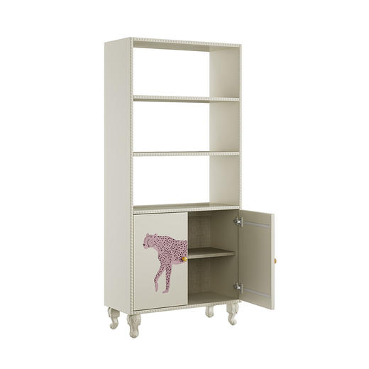 喜梦宝展示架松木实木多层免漆饰面粉红豹系列家居收纳 商品图2