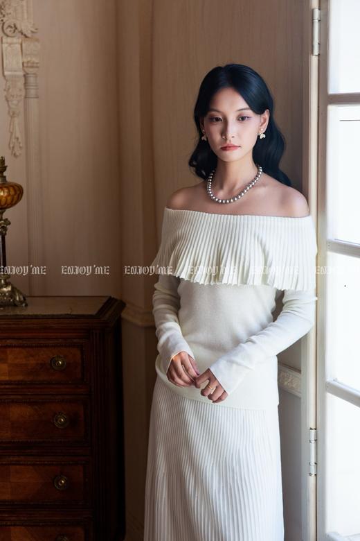 【门店同款】ENJOY冬季“暖冬软糖”压褶一字领针织 166593889 商品图0