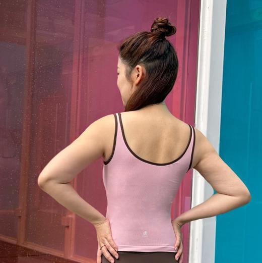 壁虎瑜伽【2510SY425】罗纹莱卡带胸垫背心（一体式胸垫）【5天发货】 商品图2