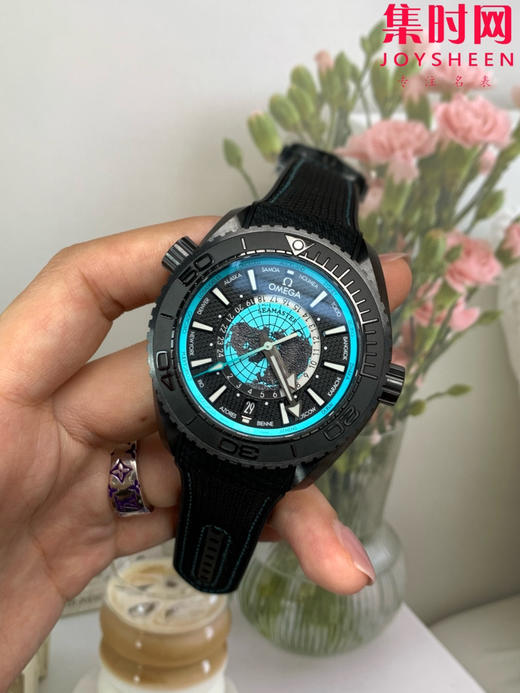 欧米茄 VS海马600米系列 海洋宇宙 海马世界时陶瓷壳 蒂芙尼蓝 男士腕表 表径45.5mm 8938一体机 快跳日历 双色夜光 商品图2