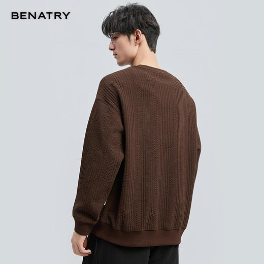 贝纳川冬季新品肌理内里加绒圆领卫衣ECT424001 商品图3