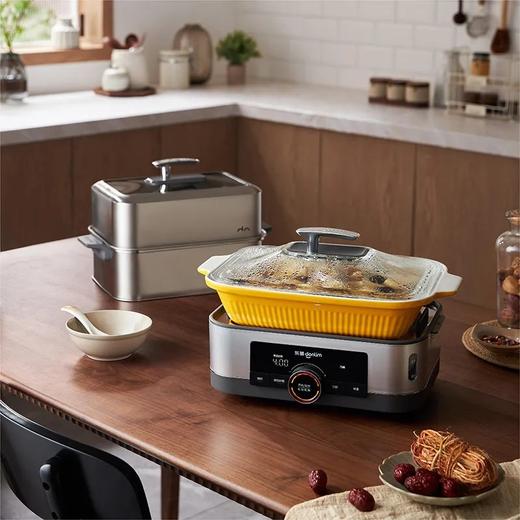 东菱（Donlim）蒸汽锅家用多功能电蒸锅不锈钢炖锅炖蒸煮一体DL-1005 双层（标配） 12L 送蒸笼蒸鱼盘蒸架板 商品图0