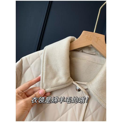 柜上2W+！棉服里的天花版！2025菱格绗缝女士外套双面可穿羊毛领夹克 商品图2