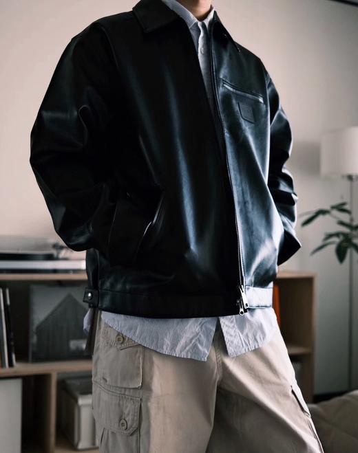 卡哈特 Carh@rtt WIP SS25 Detroit Jacket方形logo拉链夹克pu皮夹克外套 商品图0