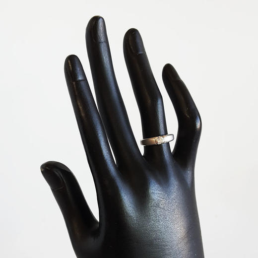 【天然正品】AU750白金时尚经典款0.16克拉钻石磨砂戒指10.5号（戒圈可改）101025NJS08 现售价：3380！ 商品图7