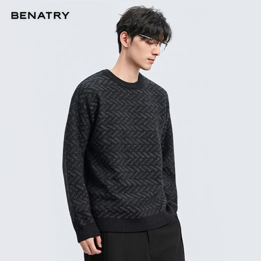 贝纳川冬季新品提花工艺多色套头毛衣ECT416006 商品图6