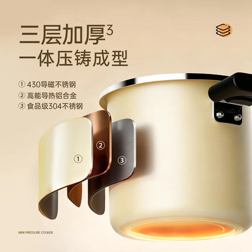 kimscook2025新款高压锅一人食小型迷你防爆家用压力锅电磁炉通用 商品图5