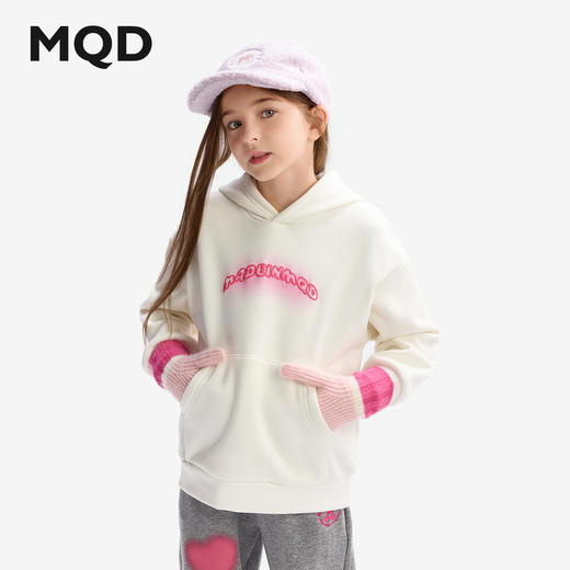 【MQD】童装女童连帽加厚卫衣秋冬季新款加绒中大童儿童宽松上衣 商品图0