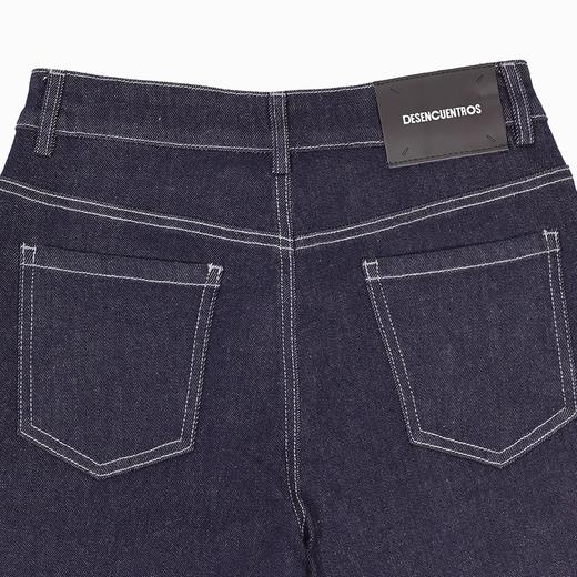 半身缘女裤 秋季简洁复古丹宁色直筒牛仔裤253202U10120003 商品图3