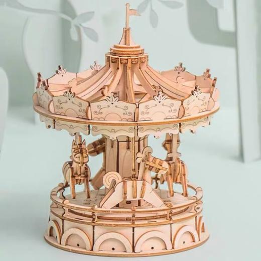 若来（RoLife）若态·旋转木马 木质diy手工立体拼图玩具桌面摆件cj 商品图0