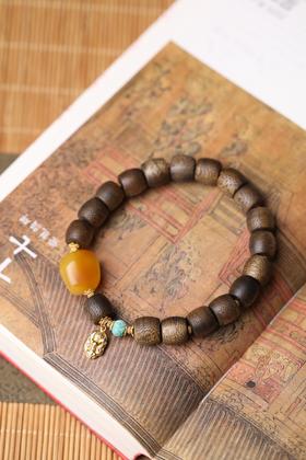 【孤品】10m沉香蜜蜡手串