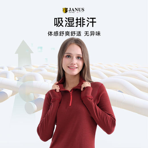 低于双11【S-3XL】挪威进口JANUS成人100%美利奴羊毛拉链上衣 克重215g/㎡【2025新品】 商品图2