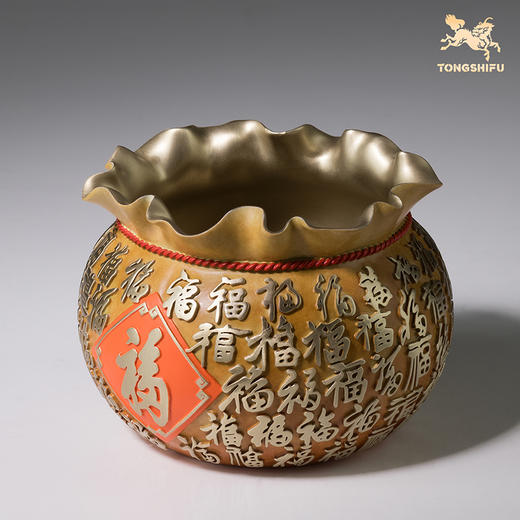 铜师傅《百福袋》客厅桌面铜摆件 家居装饰工艺品礼物 商品图3