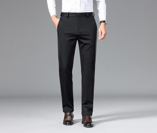 新款冬季厚款休闲裤中年男士免烫弹力长裤商务弹力中腰直筒裤 商品图5