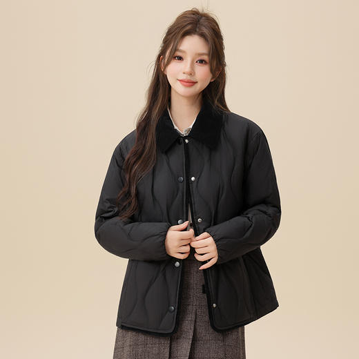 可拆翻领轻薄女士短款小个子气质羽绒服1006 商品图0