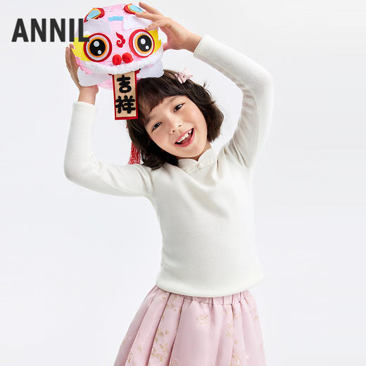 【新年波】女童立领长袖针织衫春季新款安奈儿童装EG614504 商品图1