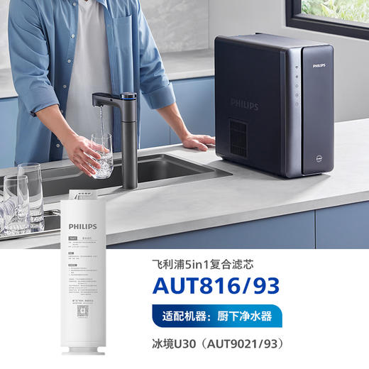 飞利浦（PHILIPS）厨下净水器滤芯AUT816/93 适用：冰境U30（AUT9021/93） 商品图0